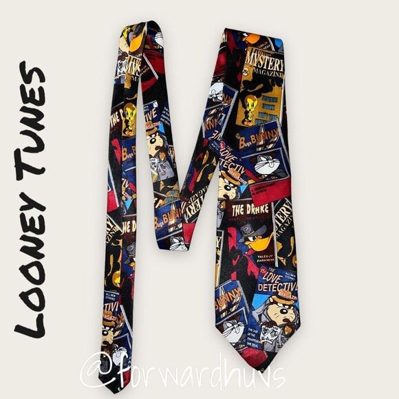 Vintage 1998 Looney Tunes Detective Neck Tie - Picture 1 of 10